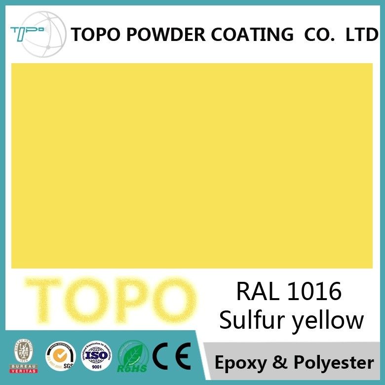 RAL 1016 Sulphur Kuning Pure Polyester Powder Coating Outstanding Gloss Retention