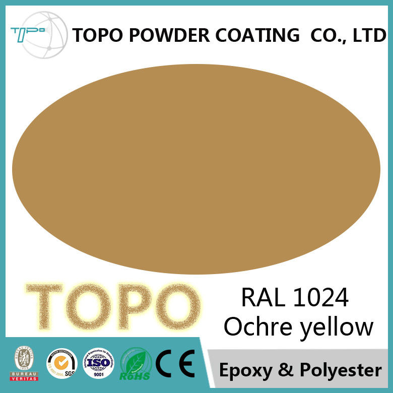 RAL 1024 Ochre Yellow Pure Polyester Powder Coating Untuk Alloy Wheel