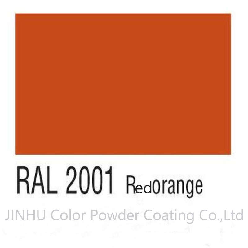 Suhu Tinggi RAL 2001 Red Orange Polyester Powder Coating Untuk Instrumen
